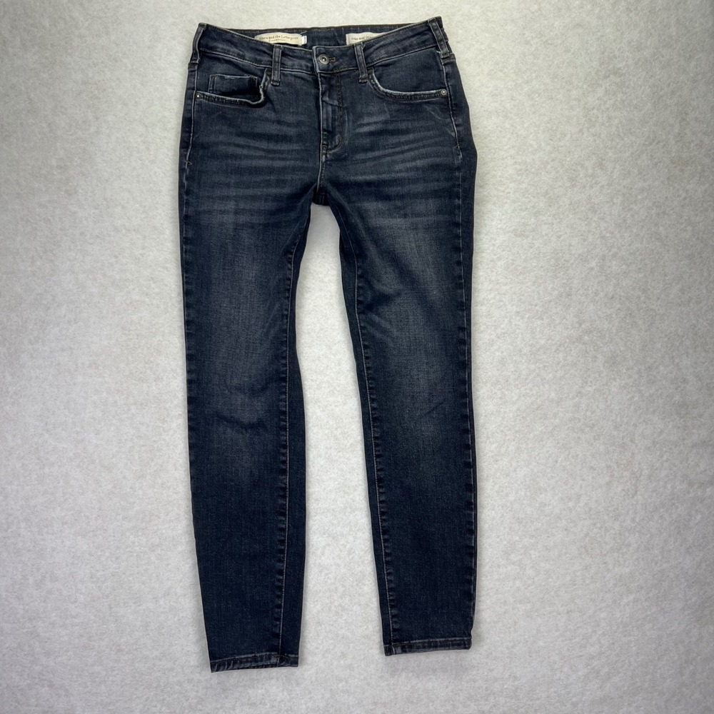 Pilcro and the Letterpress Jeans Womens 29 Black High-Rise Skinny Faded Stretch